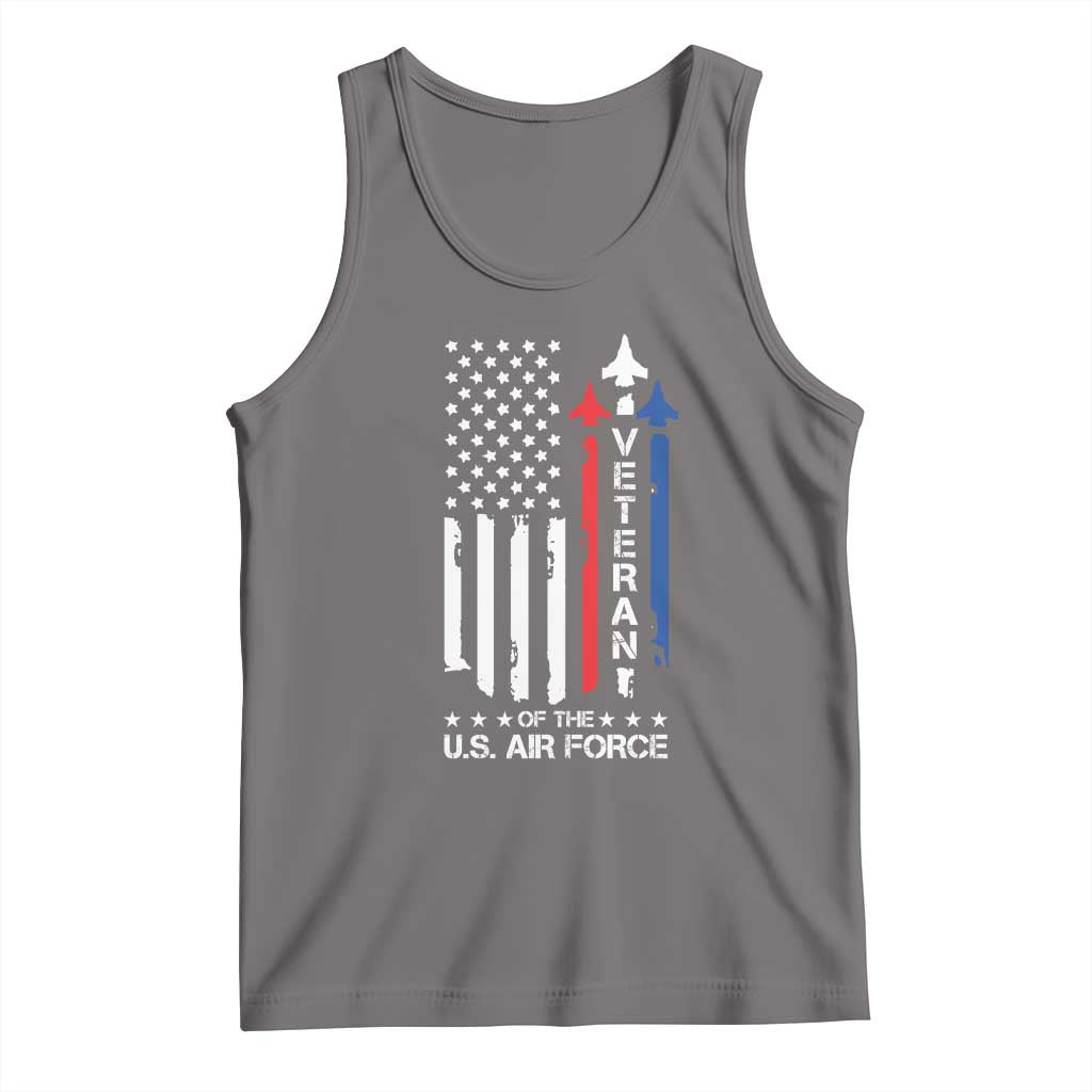 Air Force Veteran Tank Top Vintage US Flag TS10 Deep Heather Print Your Wear