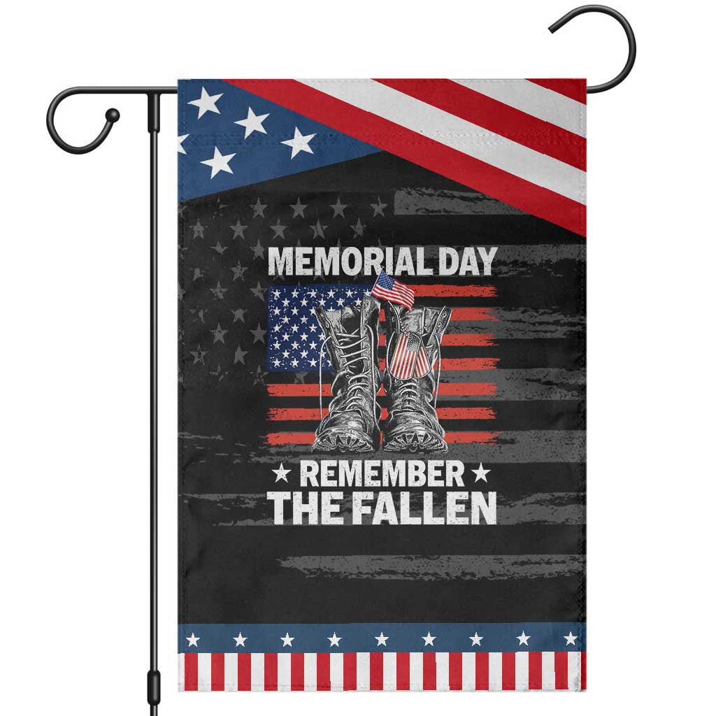 Memorial Day Remember The Fallen Patriotic Garden Flag - Veteran Military Vintage USA Flag TS10 Distressed Black Blue Print Your Wear
