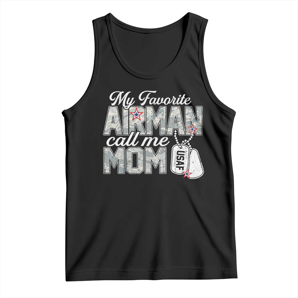 Proud Air Force Family Tank Top My Favorite Airman Calls Me Mom TS10 Black Print Your Wear