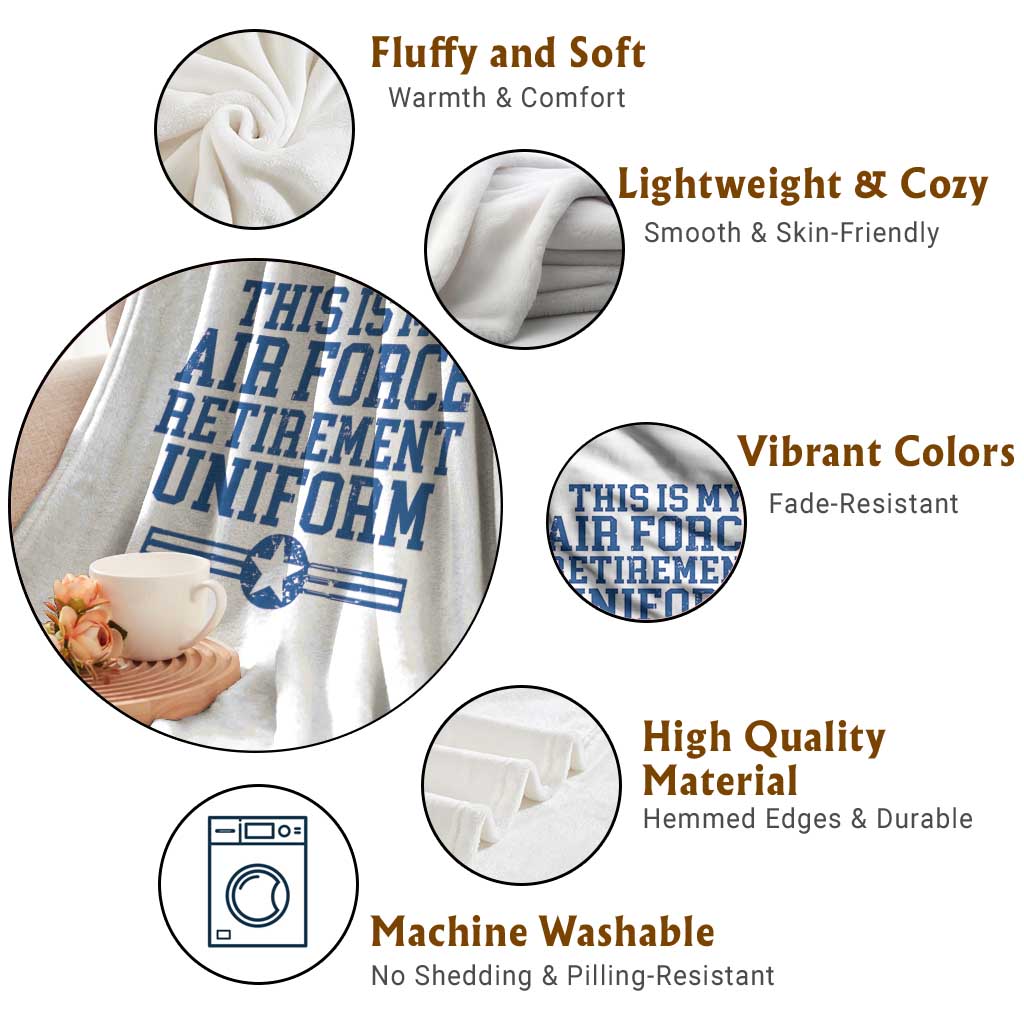 Veteran US Air Force Throw Blanket This Is My Retirement Uniform TS10 Print Your Wear