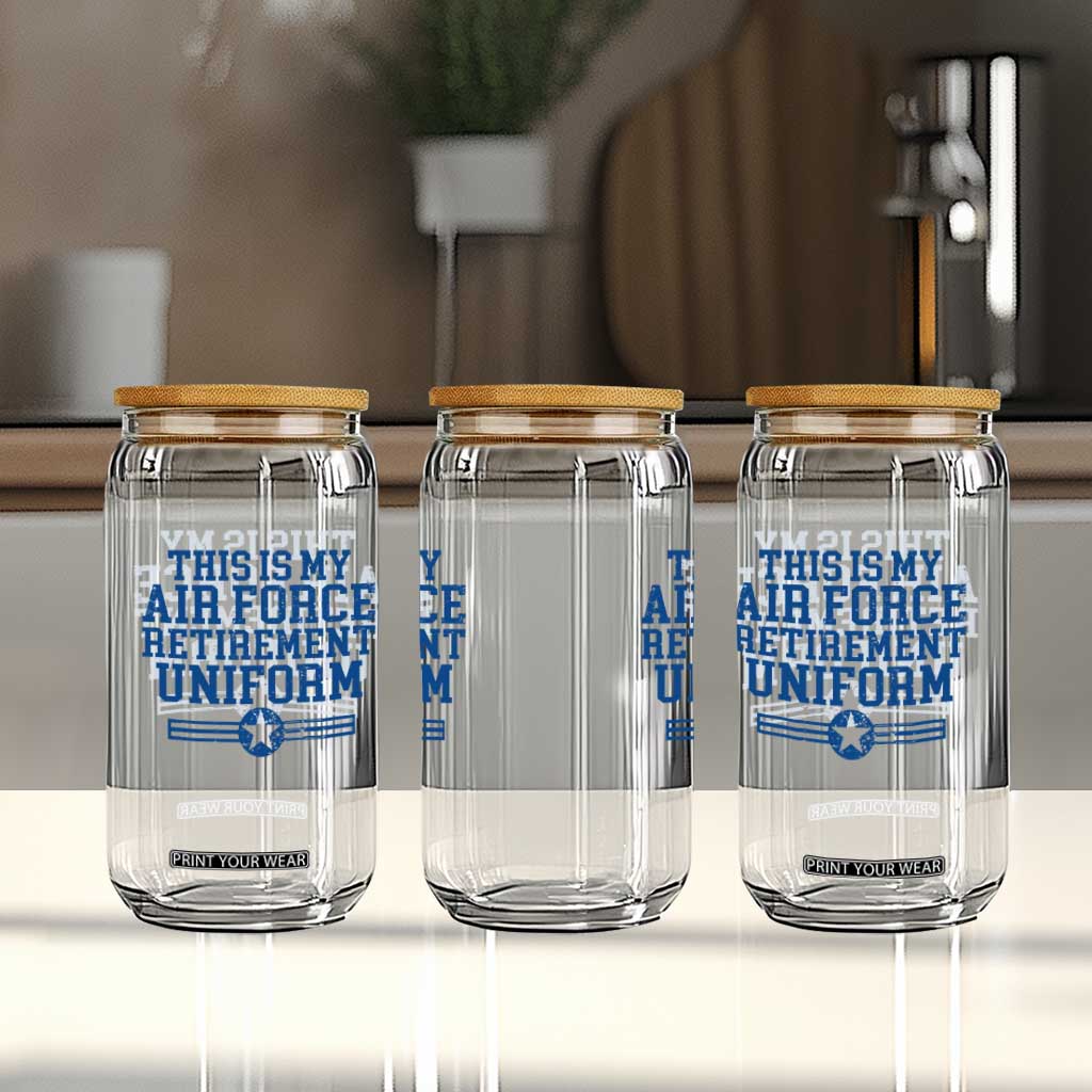Veteran US Air Force Glass Can This Is My Retirement Uniform TS10 Print Your Wear