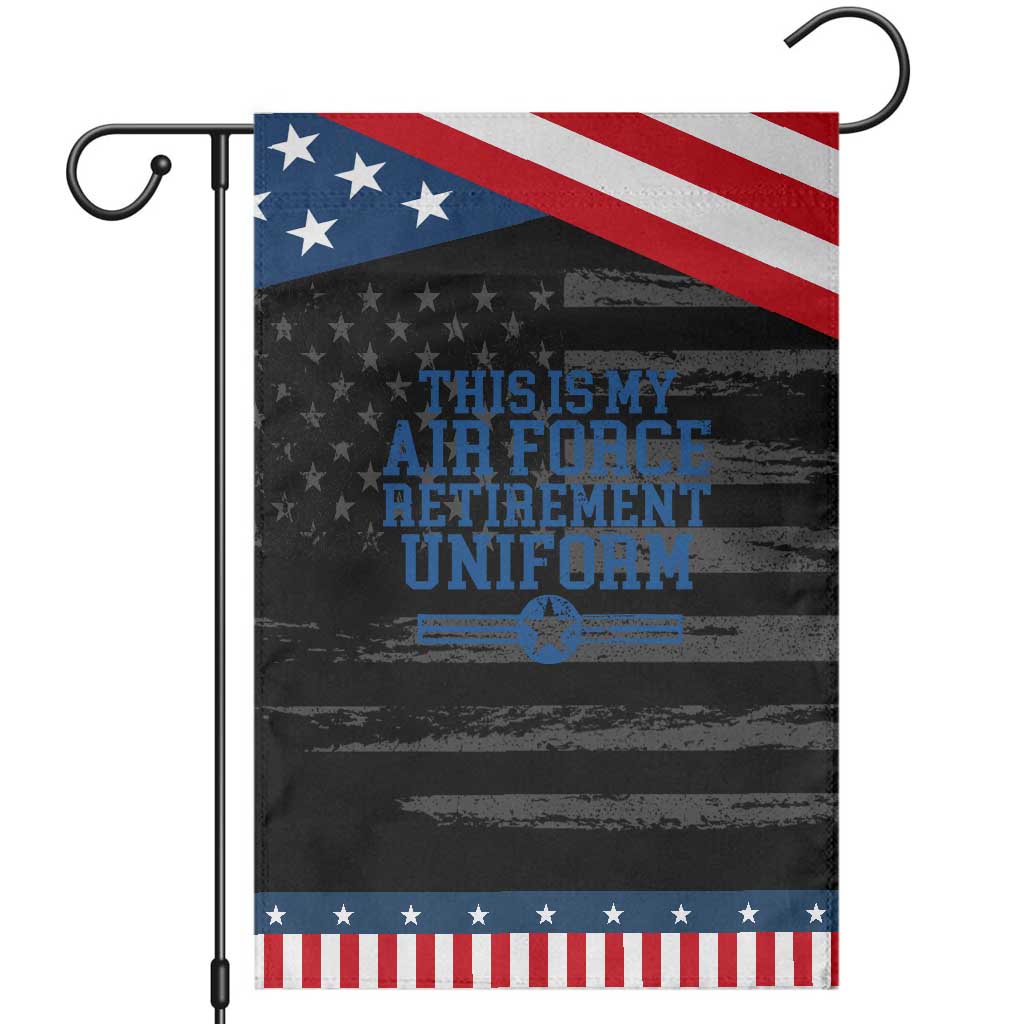 Veteran US Air Force Garden Flag This Is My Retirement Uniform TS10 Distressed Black Blue Print Your Wear