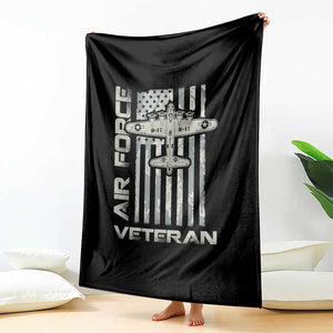 Air Force Veteran Throw Blanket Vintage Camo USA Flag Veterans TS10 Print Your Wear