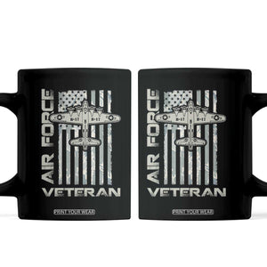 Air Force Veteran Coffee Mug Vintage Camo USA Flag Veterans TS10 Black Print Your Wear