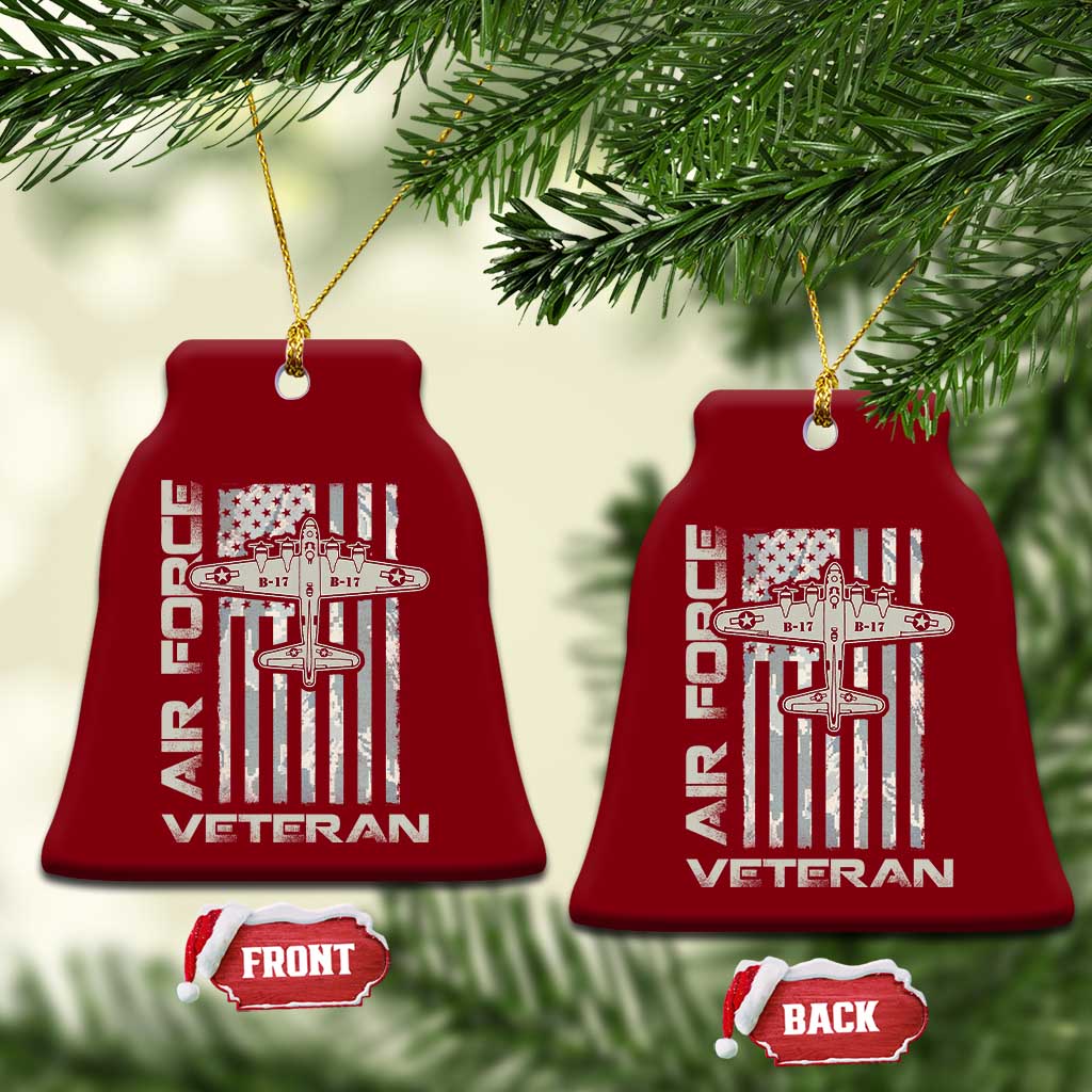 Air Force Veteran Ceramic Ornament Vintage Camo USA Flag Veterans TS10 Print Your Wear
