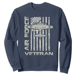 Air Force Veteran Sweatshirt Vintage Camo USA Flag Veterans TS10 Navy Print Your Wear