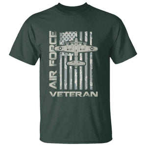 Air Force Veteran T Shirt Vintage Camo USA Flag Veterans TS10 Dark Forest Green Print Your Wear