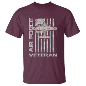 Air Force Veteran T Shirt Vintage Camo USA Flag Veterans TS10 Maroon Print Your Wear