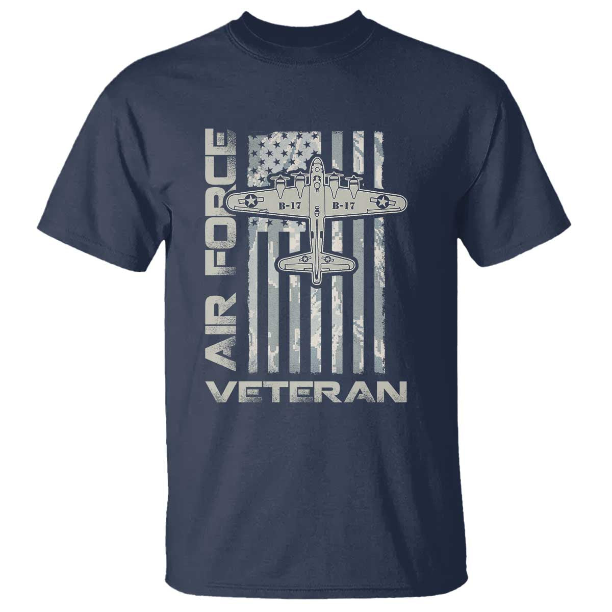 Air Force Veteran T Shirt Vintage Camo USA Flag Veterans TS10 Navy Print Your Wear