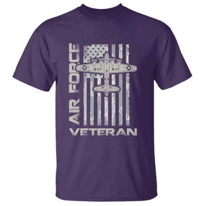 Air Force Veteran T Shirt Vintage Camo USA Flag Veterans TS10 Purple Print Your Wear