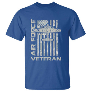 Air Force Veteran T Shirt Vintage Camo USA Flag Veterans TS10 Royal Blue Print Your Wear