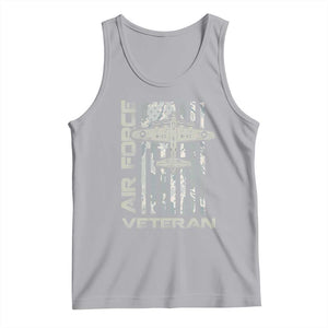 Air Force Veteran Tank Top Vintage Camo USA Flag Veterans TS10 Athletic Heather Print Your Wear