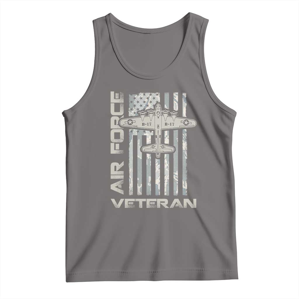Air Force Veteran Tank Top Vintage Camo USA Flag Veterans TS10 Deep Heather Print Your Wear