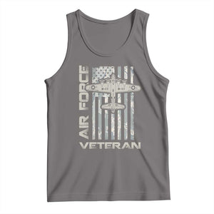Air Force Veteran Tank Top Vintage Camo USA Flag Veterans TS10 Deep Heather Print Your Wear