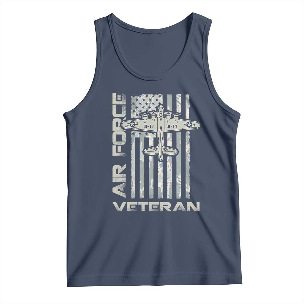 Air Force Veteran Tank Top Vintage Camo USA Flag Veterans TS10 Navy Print Your Wear