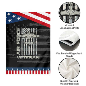 Air Force Veteran Garden Flag Vintage Camo USA Flag Veterans TS10 Print Your Wear