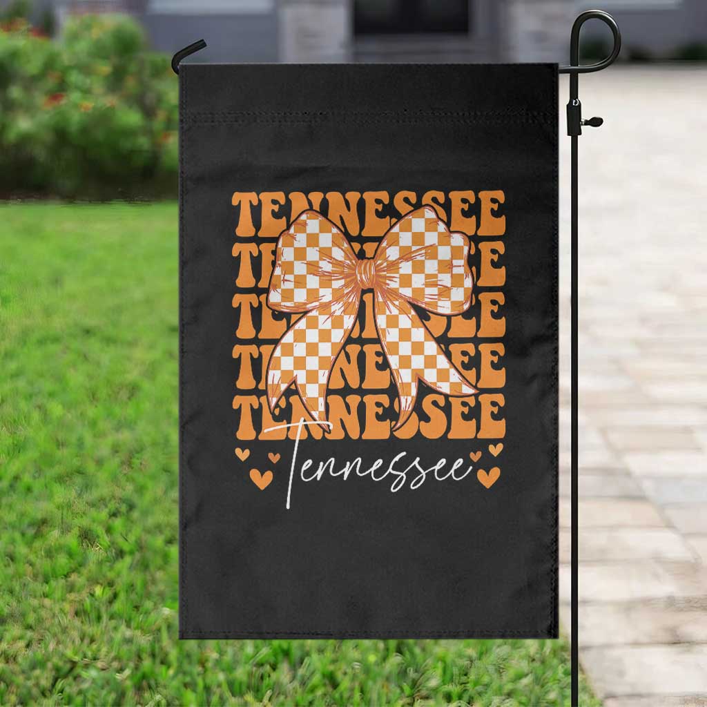 Vintage Tennessee Coquette Bow Garden Flag Retro TN Orange Checkered Print US State TS10 Print Your Wear