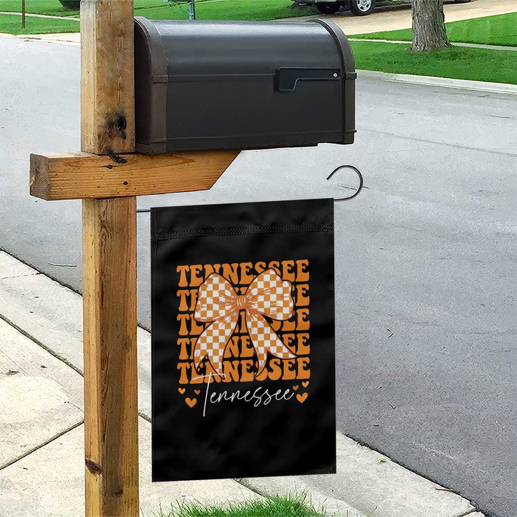 Vintage Tennessee Coquette Bow Garden Flag Retro TN Orange Checkered Print US State TS10 Print Your Wear
