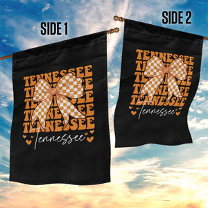 Vintage Tennessee Coquette Bow Garden Flag Retro TN Orange Checkered Print US State TS10 Print Your Wear