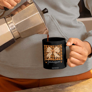 Vintage Tennessee Coquette Bow Coffee Mug Retro TN Orange Checkered Print US State TS10 Print Your Wear