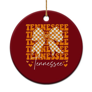Vintage Tennessee Coquette Bow Ceramic Ornament Retro TN Orange Checkered Print US State TS10 1pc Red Print Your Wear