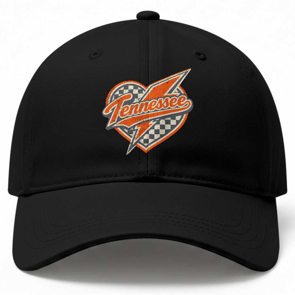 Vintage Tennessee Baseball Cap Checkered Heart Love TN Orange US State TS10 Print Your Wear