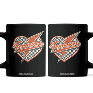 Vintage Tennessee Coffee Mug Checkered Heart Love TN Orange US State TS10 Black Print Your Wear