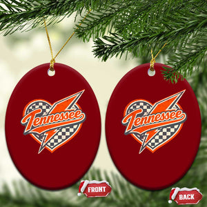 Vintage Tennessee Ceramic Ornament Checkered Heart Love TN Orange US State TS10 Print Your Wear