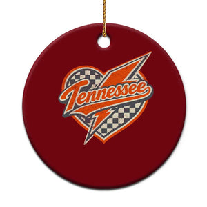 Vintage Tennessee Ceramic Ornament Checkered Heart Love TN Orange US State TS10 1pc Red Print Your Wear