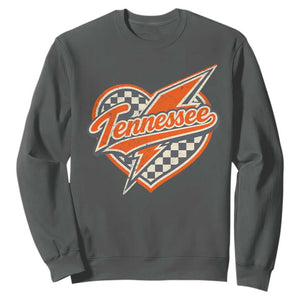 Vintage Tennessee Sweatshirt Checkered Heart Love TN Orange US State TS10 Dark Heather Print Your Wear