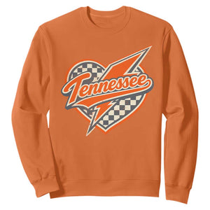 Vintage Tennessee Sweatshirt Checkered Heart Love TN Orange US State TS10 Orange Print Your Wear