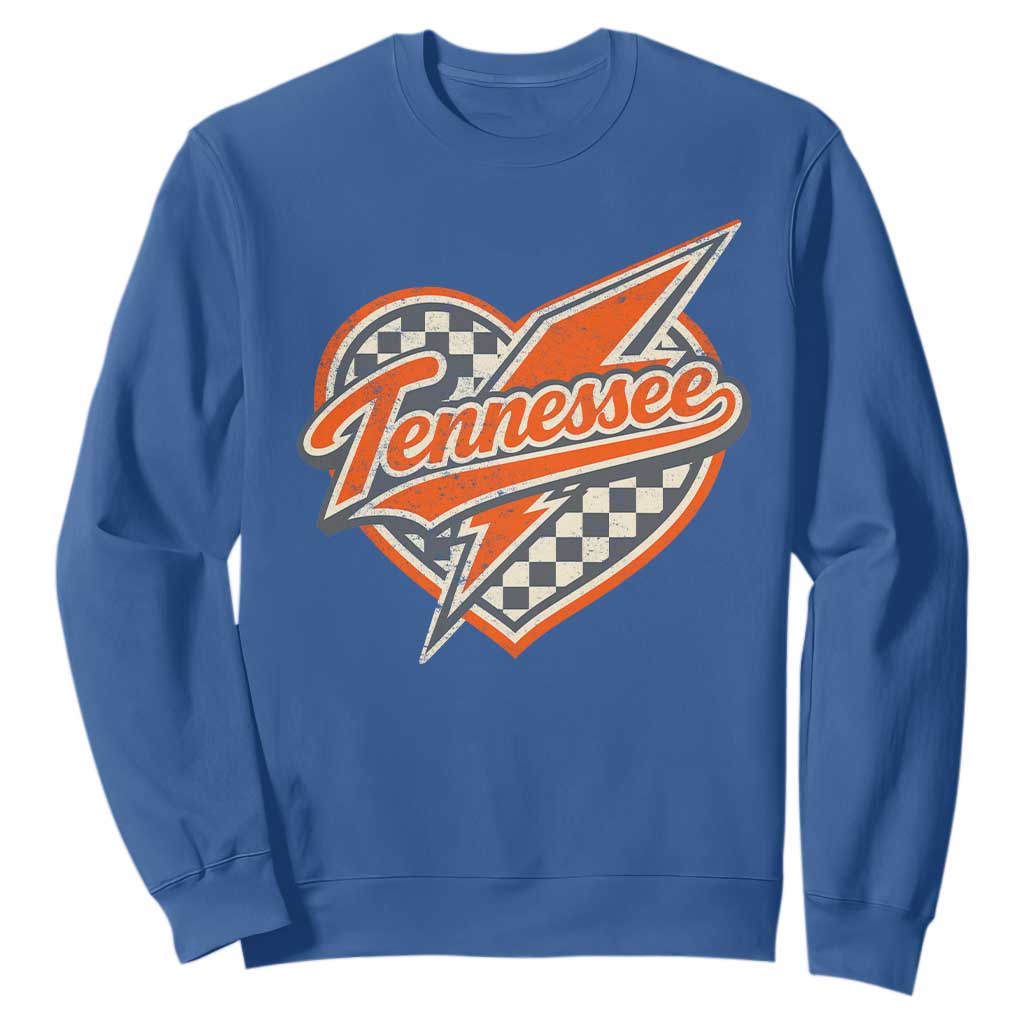 Vintage Tennessee Sweatshirt Checkered Heart Love TN Orange US State TS10 Royal Blue Print Your Wear