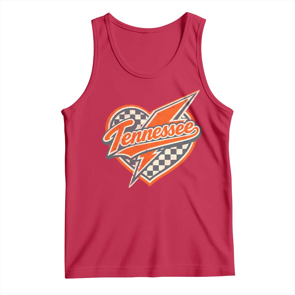 Vintage Tennessee Tank Top Checkered Heart Love TN Orange US State TS10 Red Print Your Wear