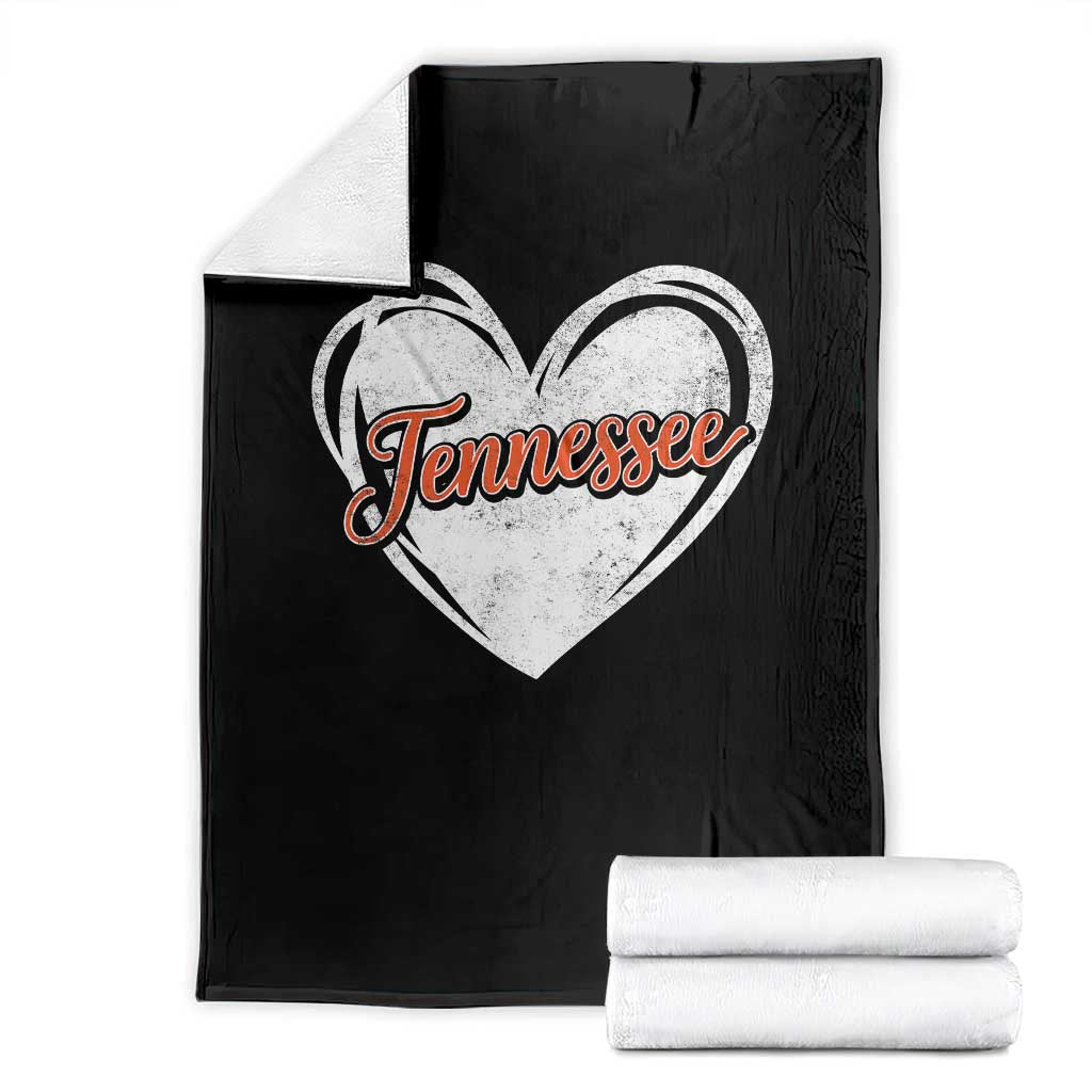 Vintage Tennessee Throw Blanket Heart Graphic TN Orange US State TS10 Black Print Your Wear