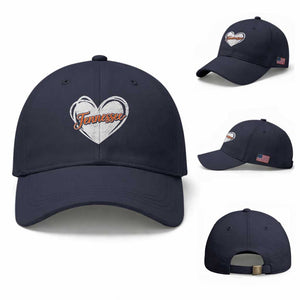 Vintage Tennessee Baseball Cap Heart Graphic TN Orange US State TS10 Baseball Cap Universal Fit Navy Print Your Wear