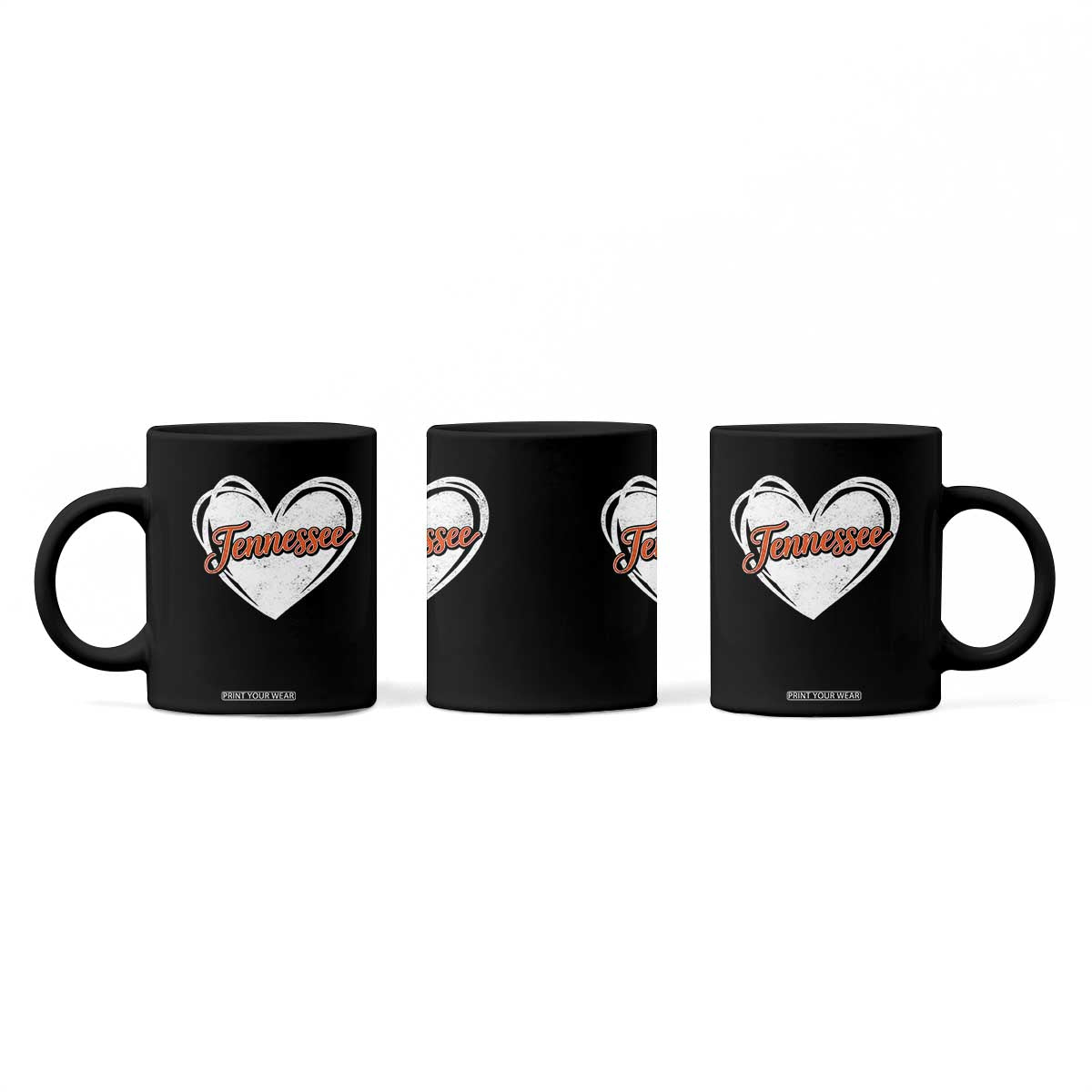 Vintage Tennessee Coffee Mug Heart Graphic TN Orange US State TS10 Print Your Wear