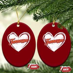 Vintage Tennessee Ceramic Ornament Heart Graphic TN Orange US State TS10 Print Your Wear