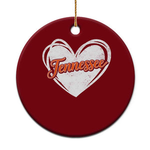 Vintage Tennessee Ceramic Ornament Heart Graphic TN Orange US State TS10 1pc Red Print Your Wear