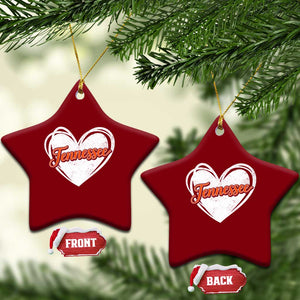 Vintage Tennessee Ceramic Ornament Heart Graphic TN Orange US State TS10 Print Your Wear