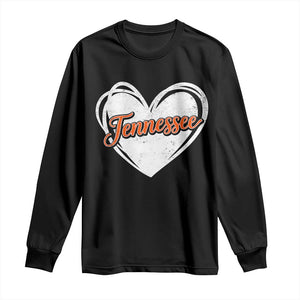 Vintage Tennessee Long Sleeve Shirt Heart Graphic TN Orange US State TS10 Black Print Your Wear