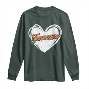 Vintage Tennessee Long Sleeve Shirt Heart Graphic TN Orange US State TS10 Dark Forest Green Print Your Wear