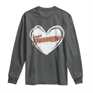 Vintage Tennessee Long Sleeve Shirt Heart Graphic TN Orange US State TS10 Dark Heather Print Your Wear