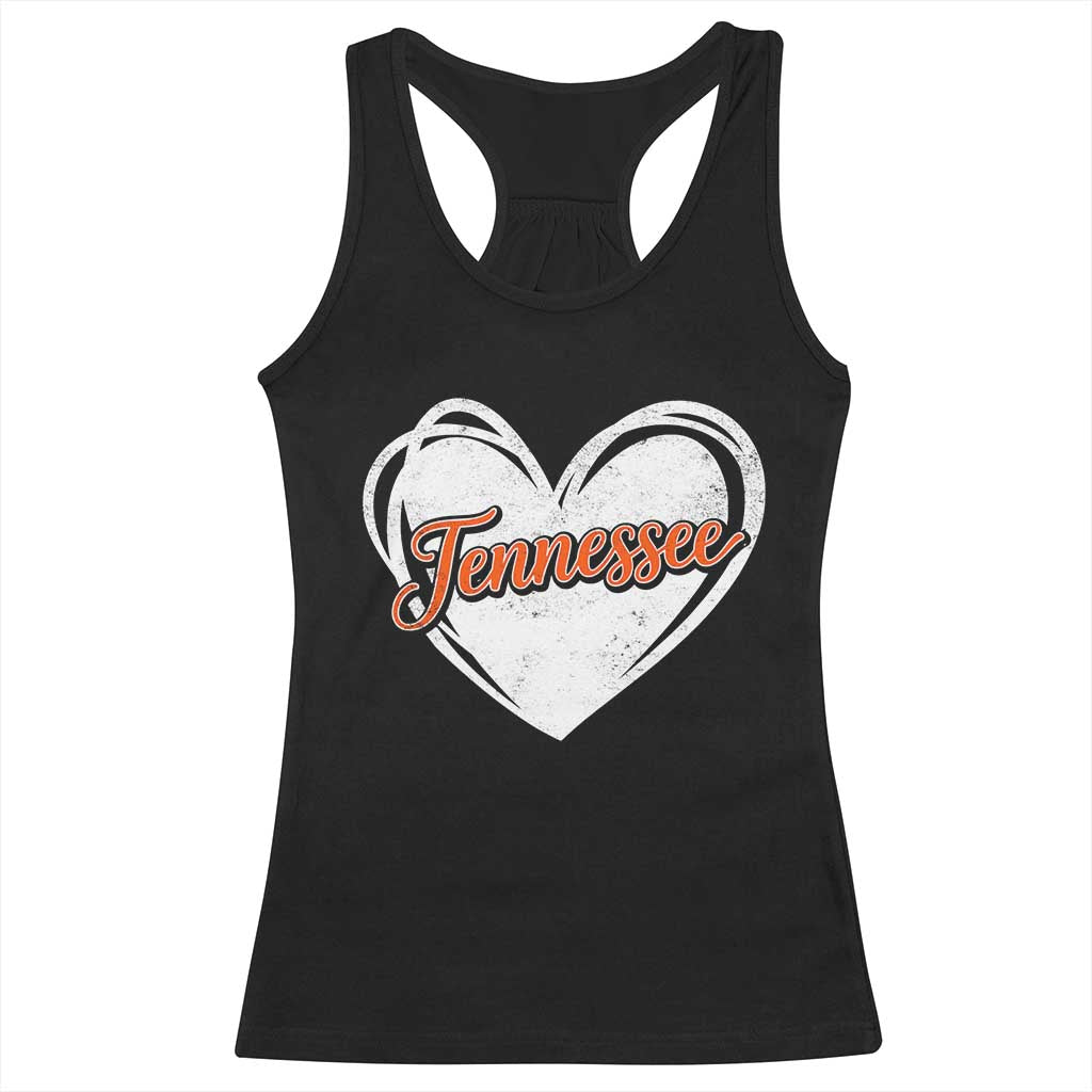Vintage Tennessee Racerback Tank Top Heart Graphic TN Orange US State TS10 Black Print Your Wear