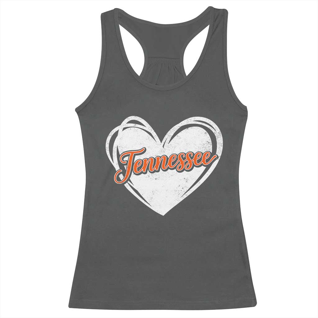 Vintage Tennessee Racerback Tank Top Heart Graphic TN Orange US State TS10 Dark Heather Print Your Wear