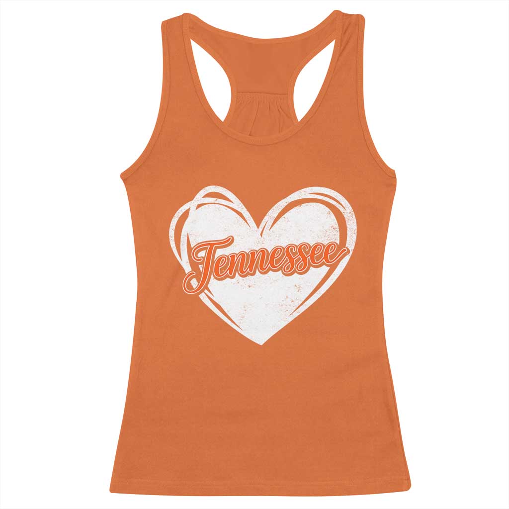 Vintage Tennessee Racerback Tank Top Heart Graphic TN Orange US State TS10 Orange Print Your Wear