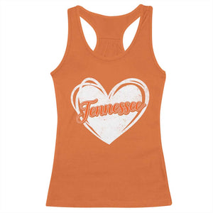 Vintage Tennessee Racerback Tank Top Heart Graphic TN Orange US State TS10 Orange Print Your Wear