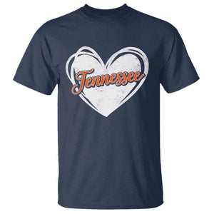 Vintage Tennessee T Shirt Heart Graphic TN Orange US State TS10 Navy Print Your Wear