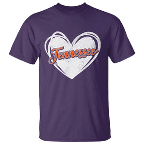 Vintage Tennessee T Shirt Heart Graphic TN Orange US State TS10 Purple Print Your Wear