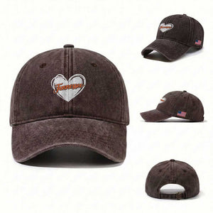 Vintage Tennessee Washed Cotton Baseball Cap Heart Graphic TN Orange US State TS10 Washed Cap Universal Fit Dark Brown Print Your Wear