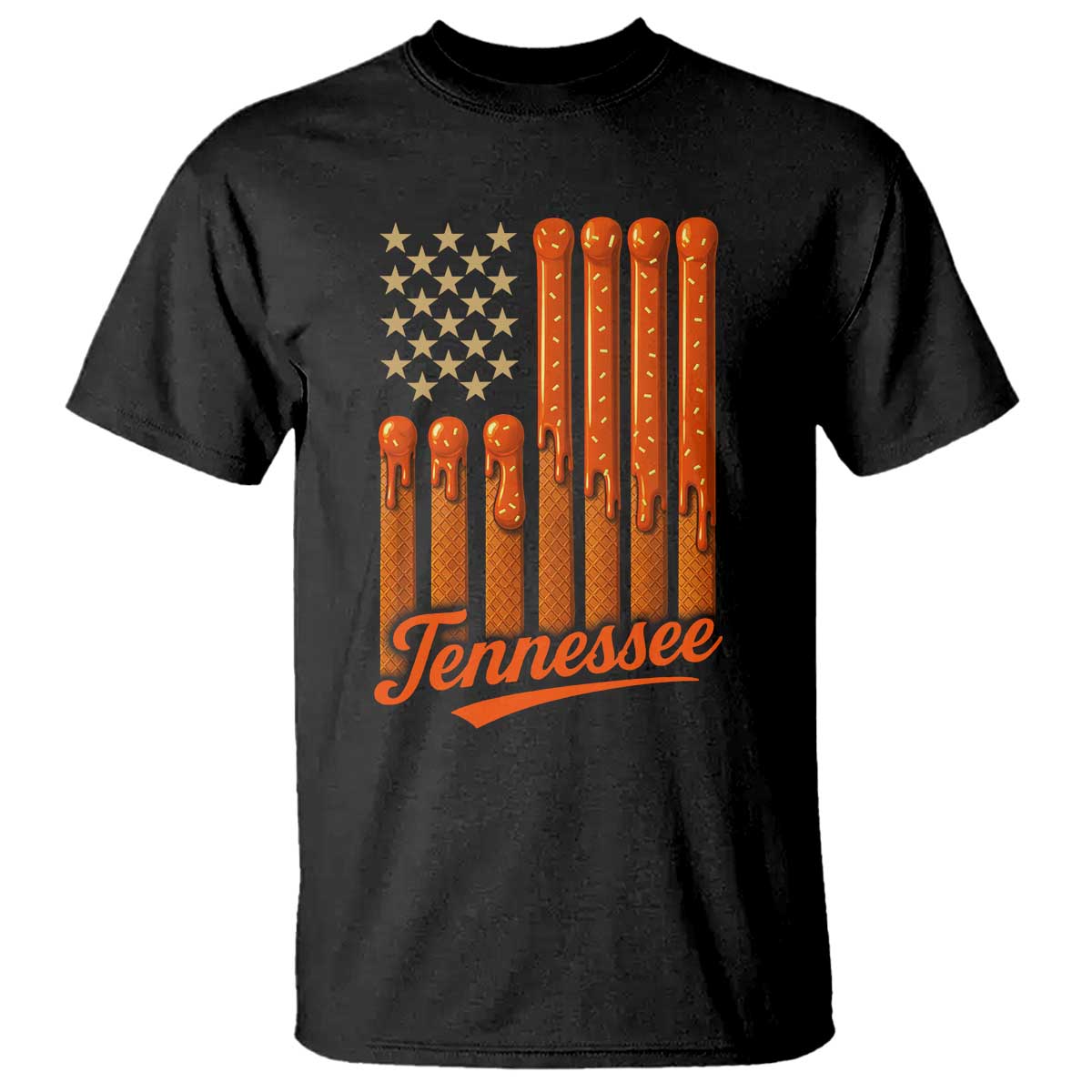 Vintage Tennessee T Shirt Orange Dripping Flag Vintage State Pride Sports Fan Patriotic TS10 Black Print Your Wear